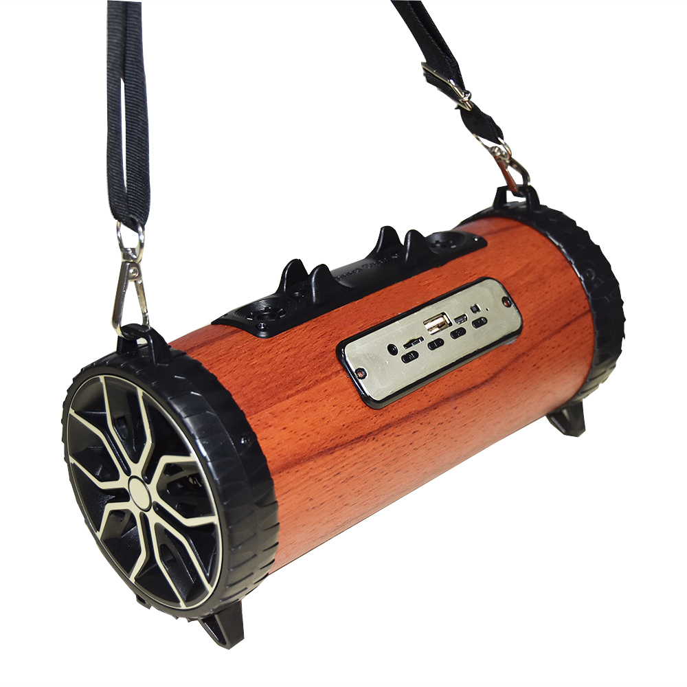 Round wood bluetooth speaker