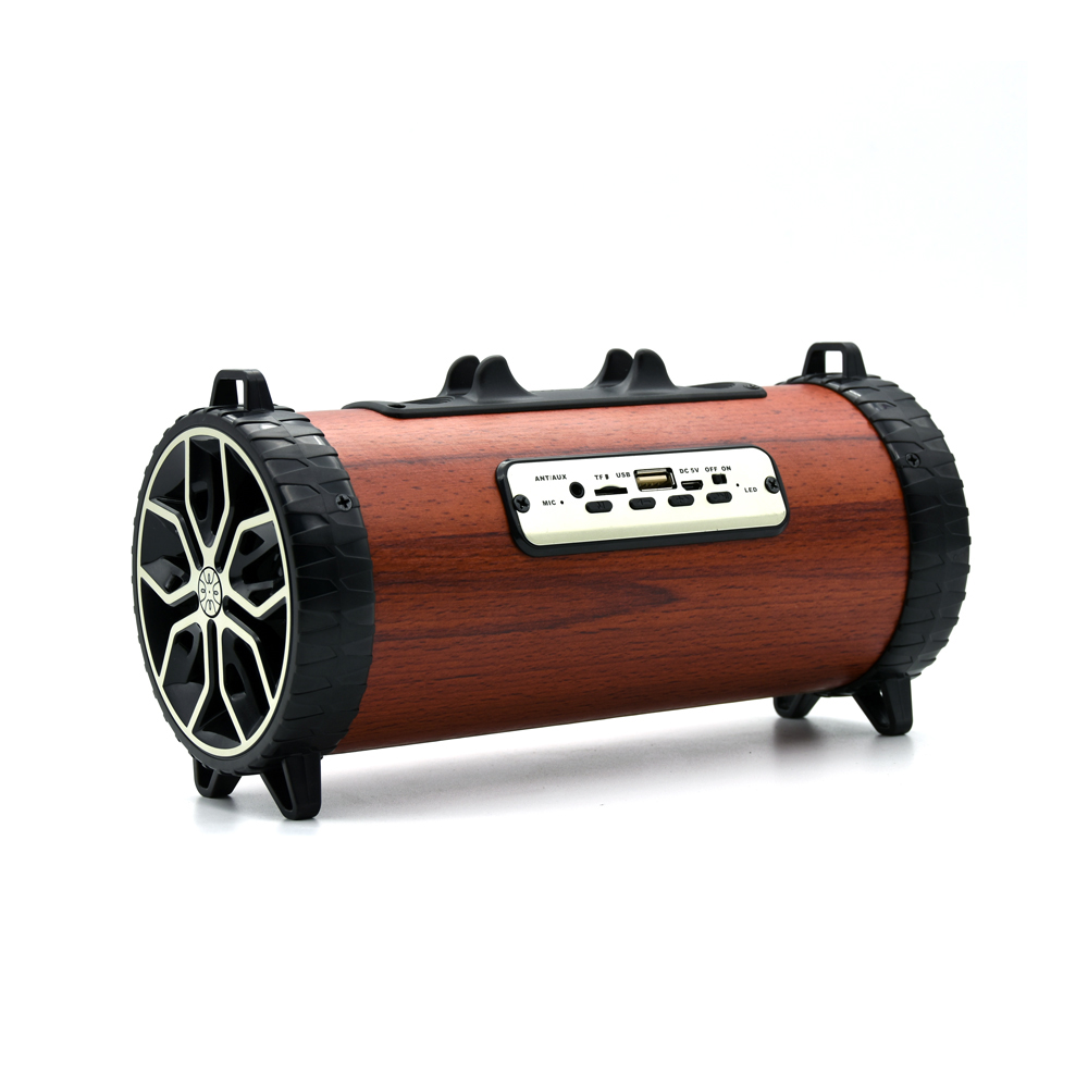 Round wood bluetooth speaker